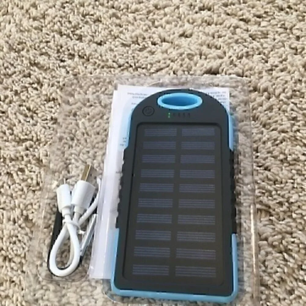 Portable solar charger blue